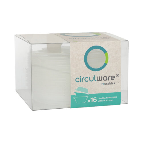 Circulware by Haval Deckel für Mehrweg-Schalen Mix & Match rund Ø 18,3 cm · 2,5 cm transparent