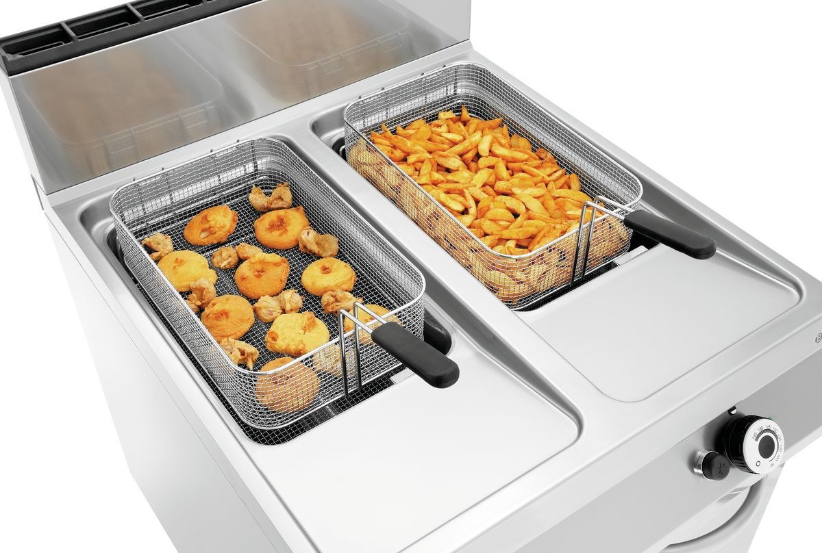 Gas-Standfritteuse, 2 Becken Gas-Standfritteuse, 2 Becken