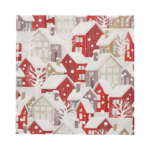 21600 Servietten, 3-lagig 1/4-Falz 33 cm x 33 cm "Village"