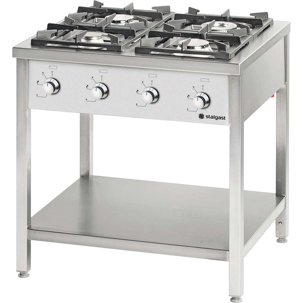 Gasherd Serie 900 - 4 Brenner (9+9+9+9), 36 kW, G20, 900 x 900 x 850 mm (BxTxH)