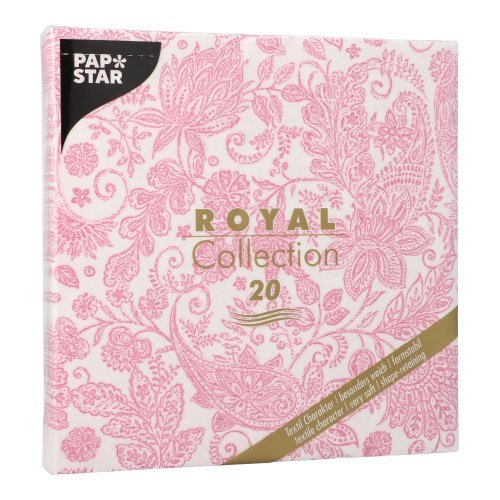 12000 Servietten "ROYAL Collection" 1/4-Falz 40 cm x 40 cm fuchsia "Paisley"