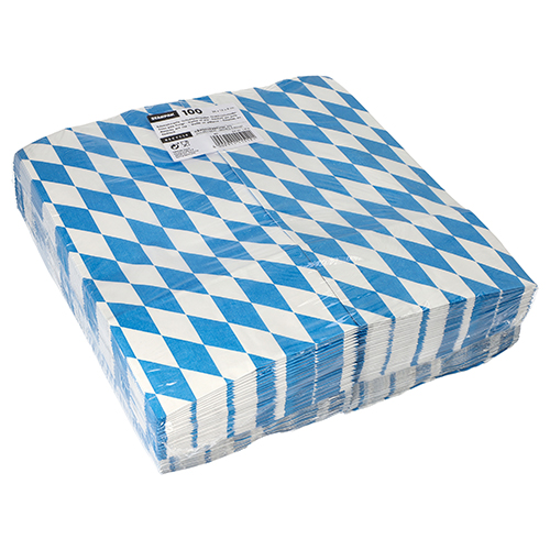 18000 Hähnchenbeutel, Papier mit Alu-Einlage 28 cm x 13 cm x 8 cm "Bayrisch blau" 1/1