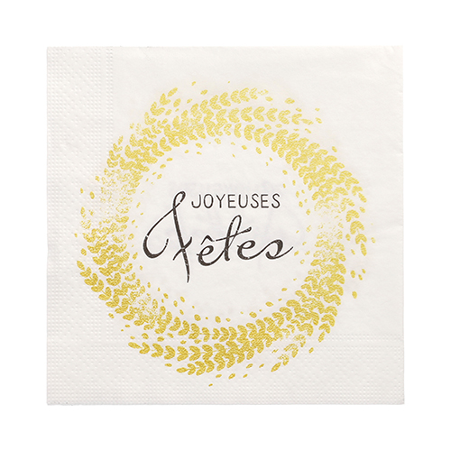 21600 Servietten, 3-lagig 1/4-Falz 33 cm x 33 cm "Spirale de Fete"