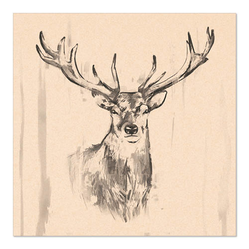 22800 Servietten, 3-lagig 1/4-Falz 33 cm x 33 cm ! natur "Deer" aus recyceltem Papier