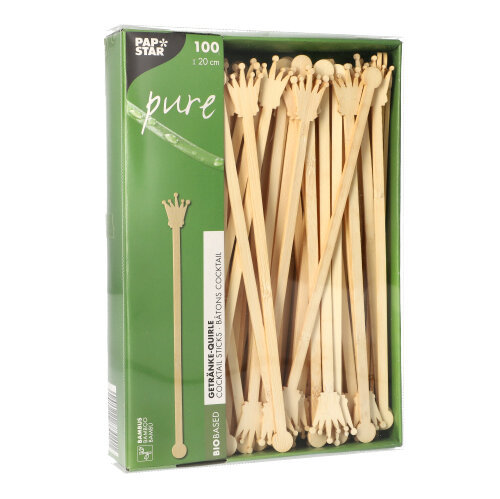 1000 Getränke-Quirle, Bambus "pure" 20 cm "Crown" 40000 Getränke-Quirle, Bambus "pure" 20 cm "Crown"