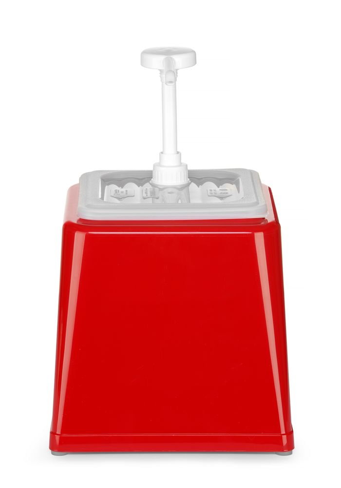 Pump-Saucenspender, HENDI, 2,5L, Rot, 230x210x(H)327mm