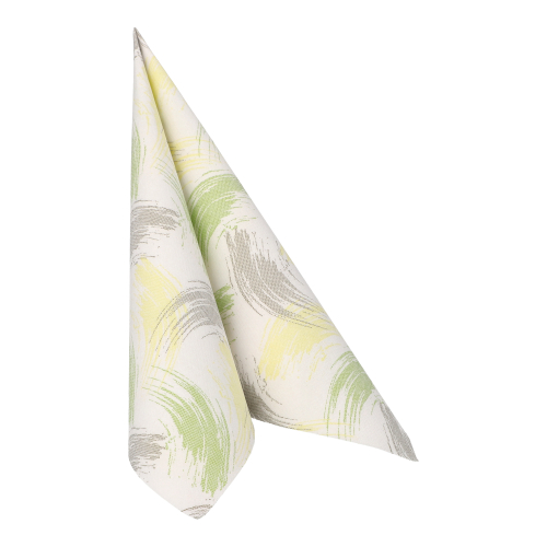 12500 Servietten "ROYAL Collection" 1/4-Falz 40 cm x 40 cm limonengrün "Brushstroke"