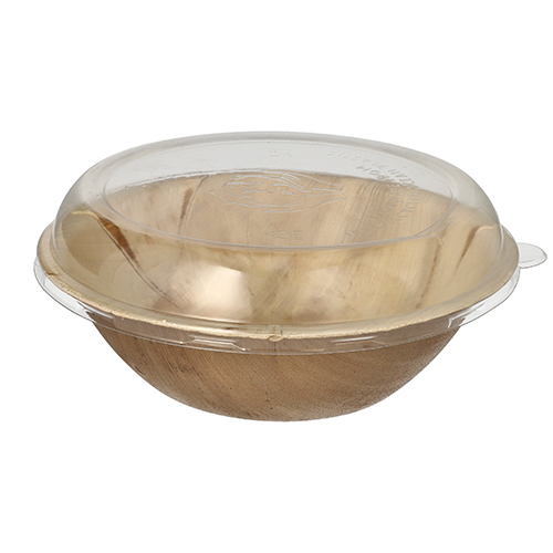 800 Schalen, Palmblatt rund 800 ml Ø 21 cm · 8,5 cm mit rPET Deckel "Kombipack"