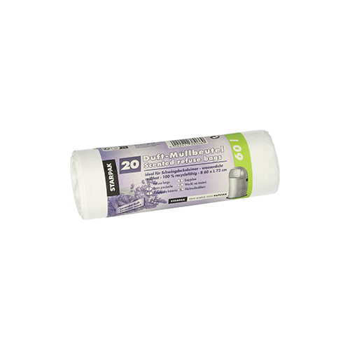 32000 Müllbeutel, LDPE mit Duft 60 l 72 cm x 60 cm weiss - Lavender