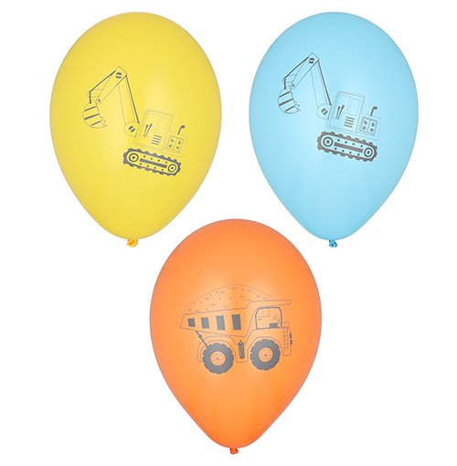 20160 Luftballons Ø 29 cm farbig sortiert "Construction Vehicles"