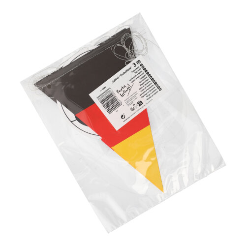 1 Flaggenkette, Papier 3 m "Fußball/Deutschland"