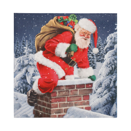 21600 Servietten, 3-lagig 1/4-Falz 33 cm x 33 cm "Down the Chimney"