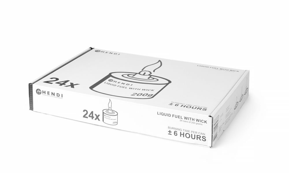 Flüssigbrennstoff mit Docht, HENDI, Brenndauer ± 8 Stunden, 24 Stk