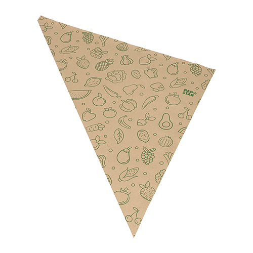 54000 Spitztüten, Kraftpapier 52,5 cm x 37 cm x 37 cm braun "Fruits & Vegs" Füllinhalt 1500 g