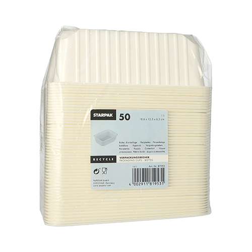 9000 Verpackungsbecher, PP 1 l 6,3 cm x 18,6 cm x 13,3 cm weiss