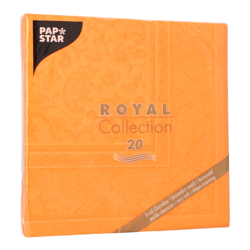 12000 Servietten "ROYAL Collection" 1/4-Falz 40 cm x 40 cm orange "Ornaments"