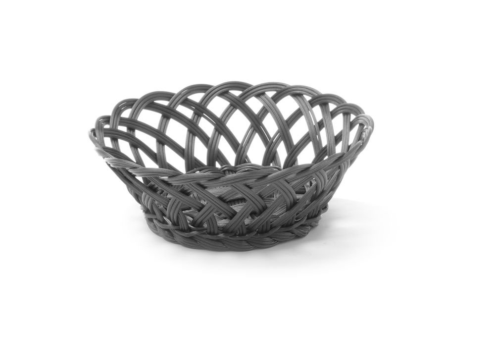 Körbe mit gewebtem Rand, HENDI, rund, Schwarz, 200x200x(H)65mm