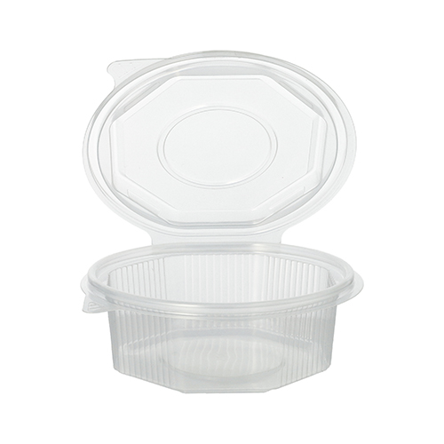 6000 Verpackungsbecher mit Klappdeckeln, PP 8-eckig 375 ml 4,2 cm x 11 cm x 11 cm transparent