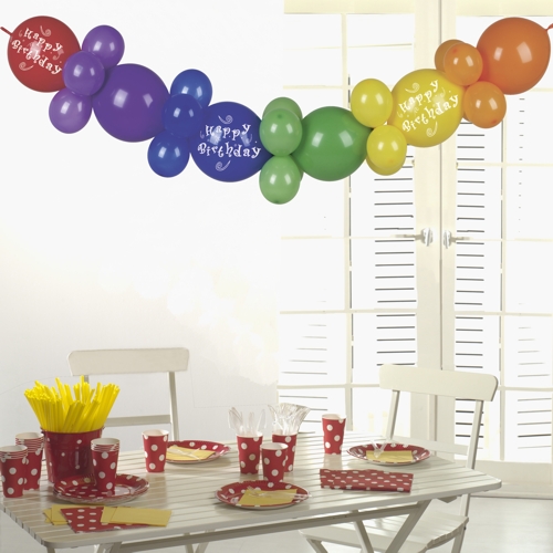 8 Ballongirlande 2 m "Happy Birthday"