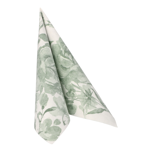 12500 Servietten "ROYAL Collection" 1/4-Falz 40 cm x 40 cm dunkelgrün "Rose"