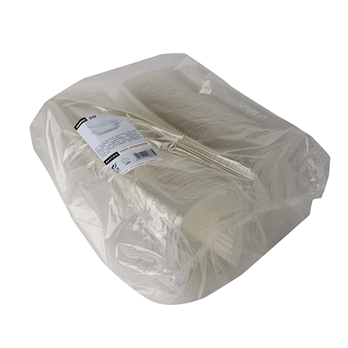 600 Feinkost- und Salatschalen mit Klappdeckel, R-PET oval 250 ml 4,3 cm x 10,6 cm x 13,3 cm klar