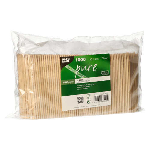 720000 Fingerfood - Spieße, Holz "pure" Ø 3 mm · 10 cm