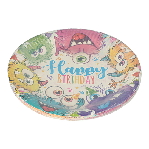 10 Teller, Pappe rund Ø 23 cm "Funny Monsters" 12000 Teller, Pappe rund Ø 23 cm "Funny Monsters"