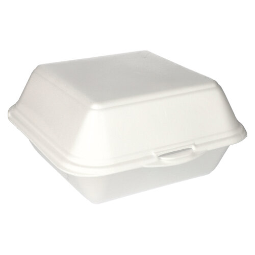 1600 Hamburger-Boxen mit Klappdeckel, XPS 11 cm x 20 cm x 20 cm weiss laminiert XXL