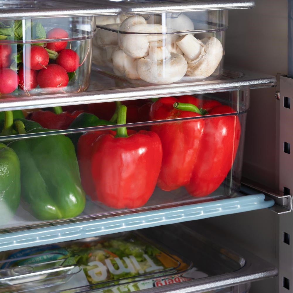 Edelstahl-Kühlschrank, GN 2/1, 680x810x2010 mm (BxTxH)