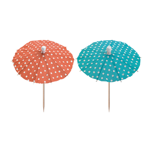 48000 Deko-Picker 10 cm farbig sortiert "Eisschirmchen Dots"