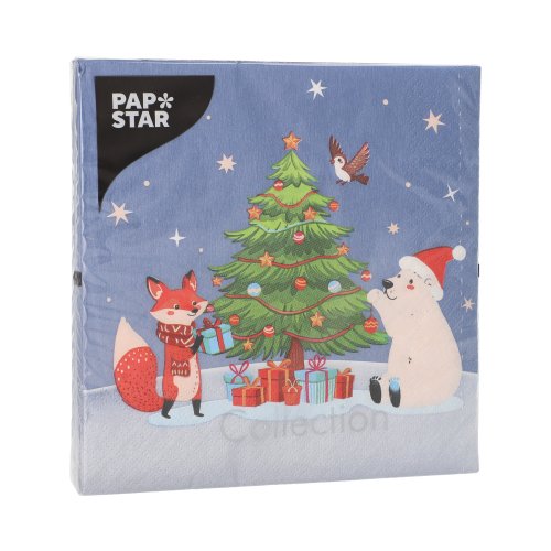 20 Servietten, 3-lagig 1/4-Falz 33 cm x 33 cm "Christmas Party" 21600 Servietten, 3-lagig 1/4-Falz 33 cm x 33 cm "Christmas Party"