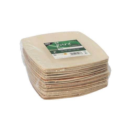 6000 Teller, Palmblatt "pure" 15 cm x 15 cm natur "QUADRATO"