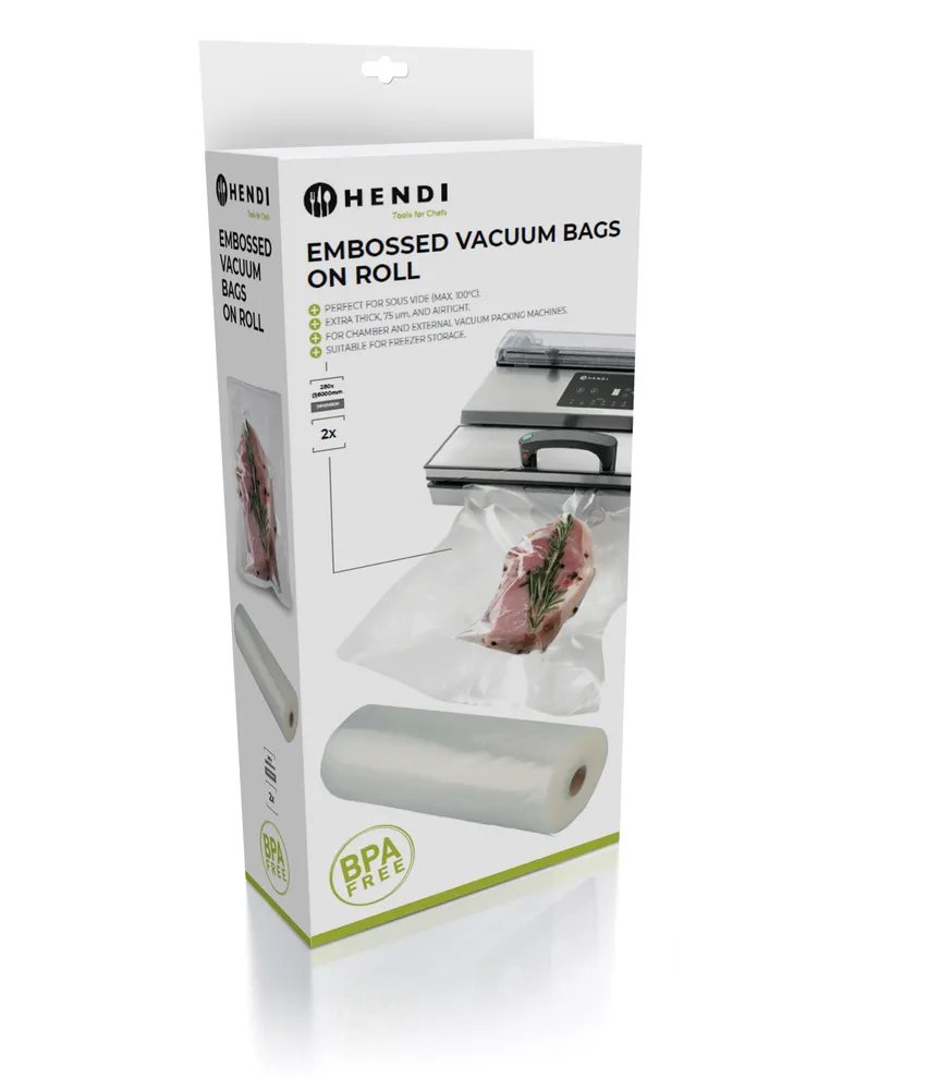 Vakuum-Kochbeutel Rolle, geprägt - 2 Stk., 6000x280mm Vakuum-Kochbeutel Rolle, geprägt - 2 Stk., 6000x280mm
