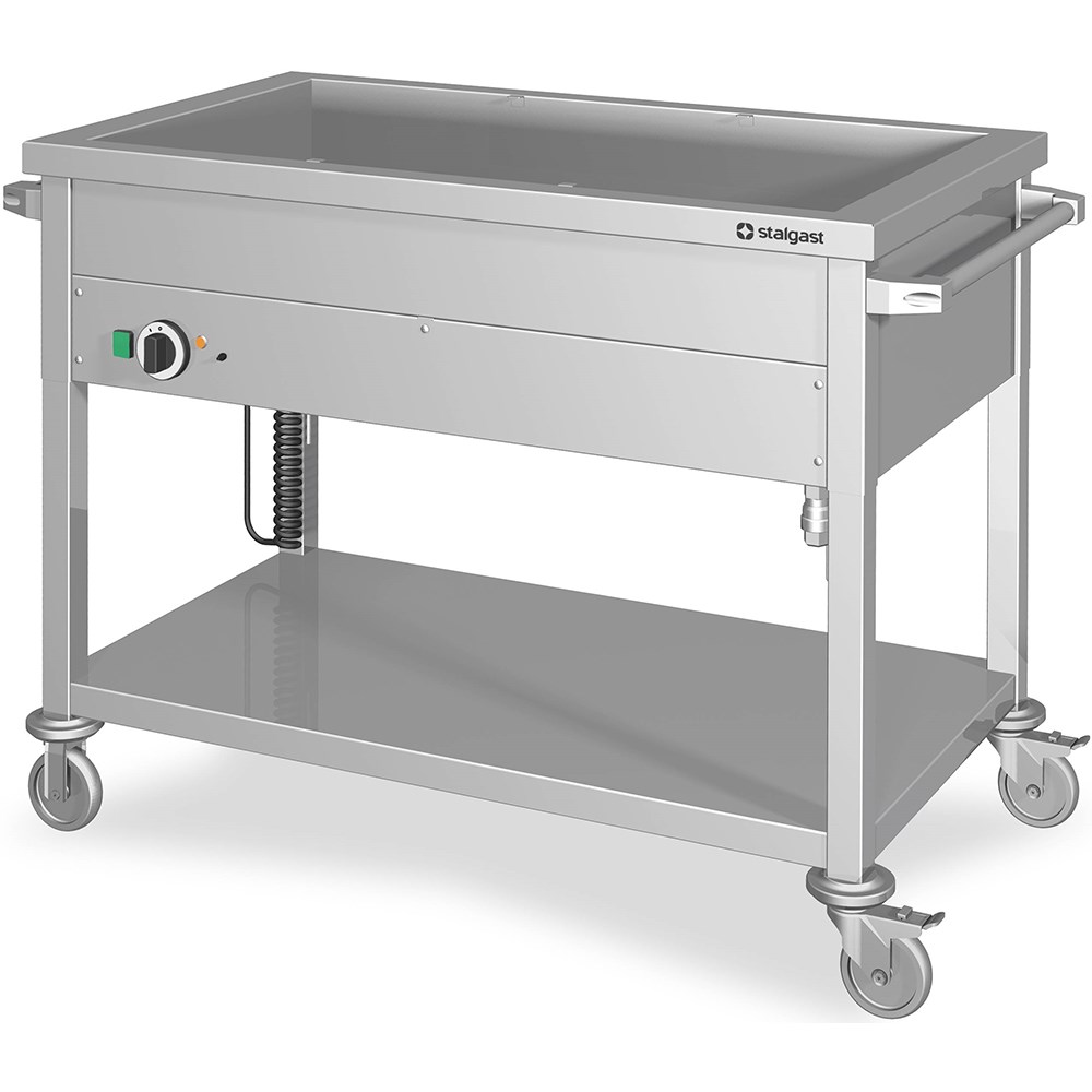 Bain-Marie Wagen mit einem Becken, für 2x GN1/880x600x850 mm Edelstahl Bain-Marie Wagen mit einem Becken, für 4x GN1/1530x600x850 mm