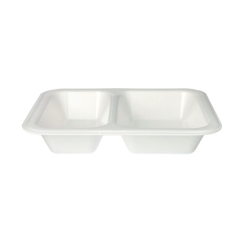 2400 Siegelschalen, XPS 2-geteilt 800 ml 4,2 cm x 18,5 cm x 23,5 cm weiss laminiert