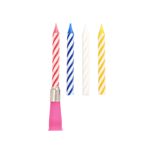 3072 Musikkerze 12 cm farbig sortiert "Happy Birthday" mit 3 Ersatzkerzen