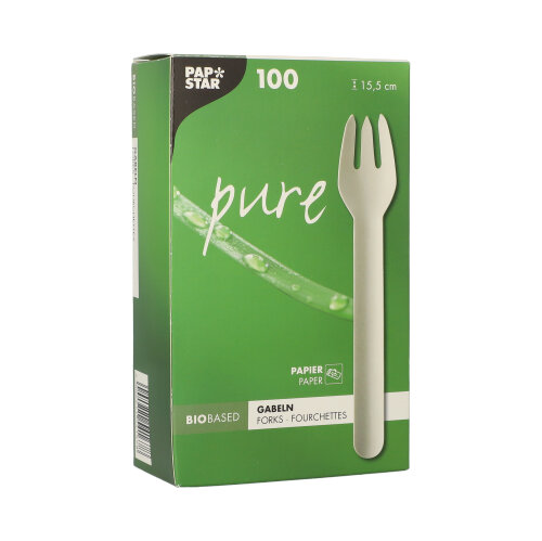 65000 Gabeln, Papier "pure" 15,5 cm weiss