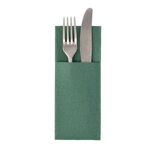 18000 Servietten "ROYAL Collection" 40 cm x 30 cm dunkelgrün mit Besteckfalz