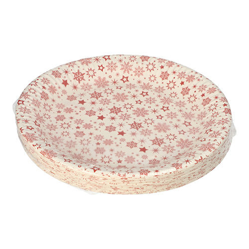 1020 Teller, Pappe rund Ø 23 cm weiss "Snöflinga"