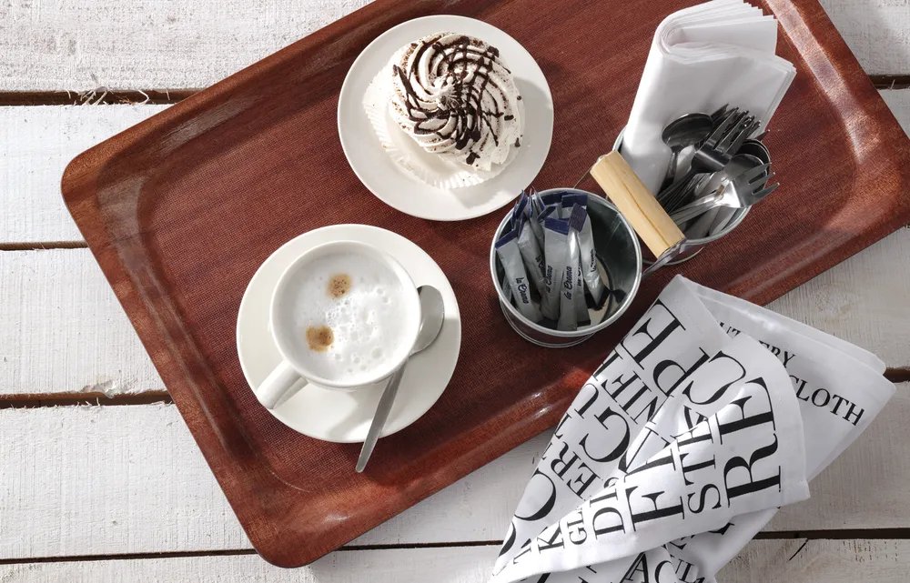 Serviertablett, rechteckig, rutschfest, laminiert, AmerBox, GN 1/1, Mahagoni, 325x530mm