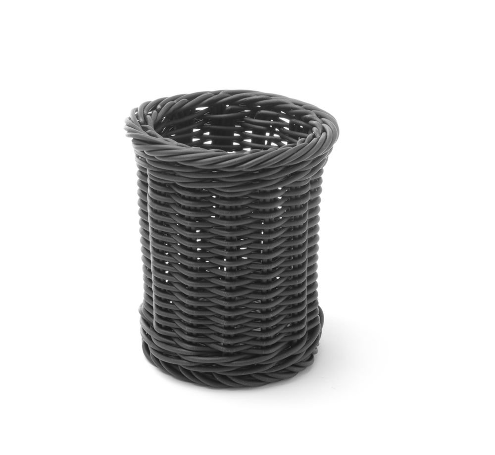 Besteckkorb, HENDI, Schwarz, ⌀100x(H)120mm