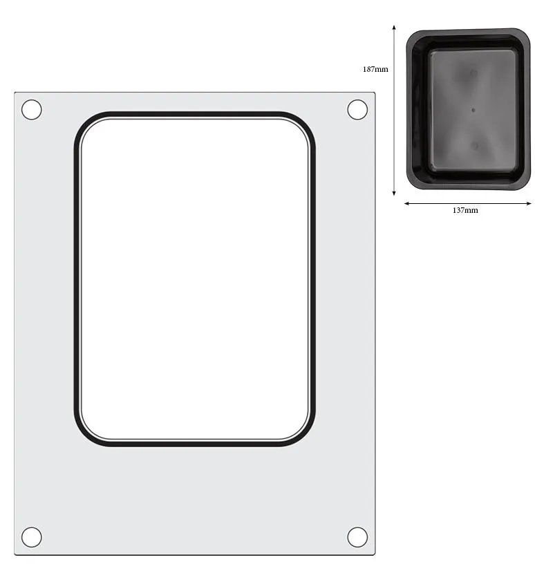 Matrize für Versiegelungsmaschine, ein Behälter (187x137 mm)