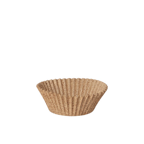 100 Backförmchen rund Ø 5 cm · 3 cm natur aus Frischfaser und Kakaoschalen