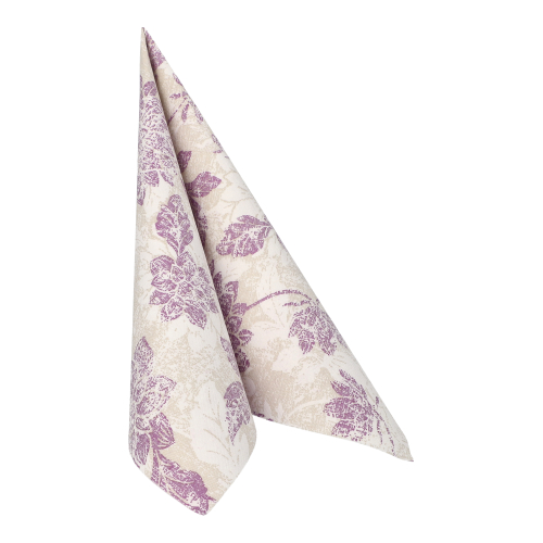 12500 Servietten "ROYAL Collection" 1/4-Falz 40 cm x 40 cm lila "Flowers"