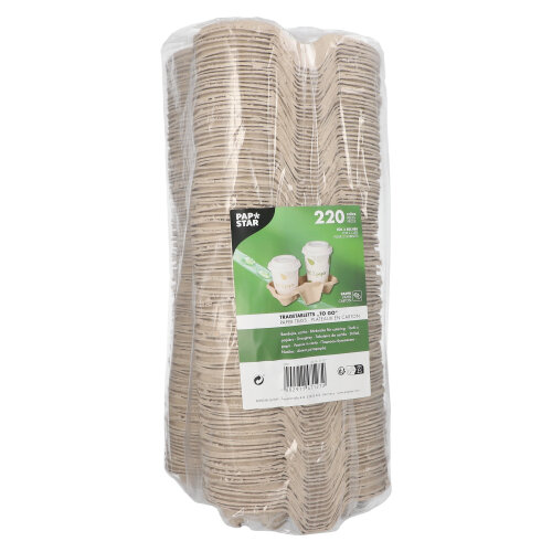 220 Tragetabletts, Pappe "To Go" 4,6 cm x 22,3 cm x 11,6 cm natur für 2 Becher 6160 Tragetabletts, Pappe "To Go" 4,6 cm x 22,3 cm x 11,6 cm natur für 2 Becher