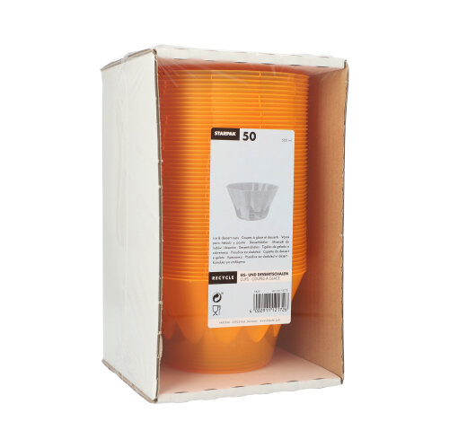4800 Eis- und Dessertschalen, PS rund 500 ml Ø 13 cm · 7,5 cm orange