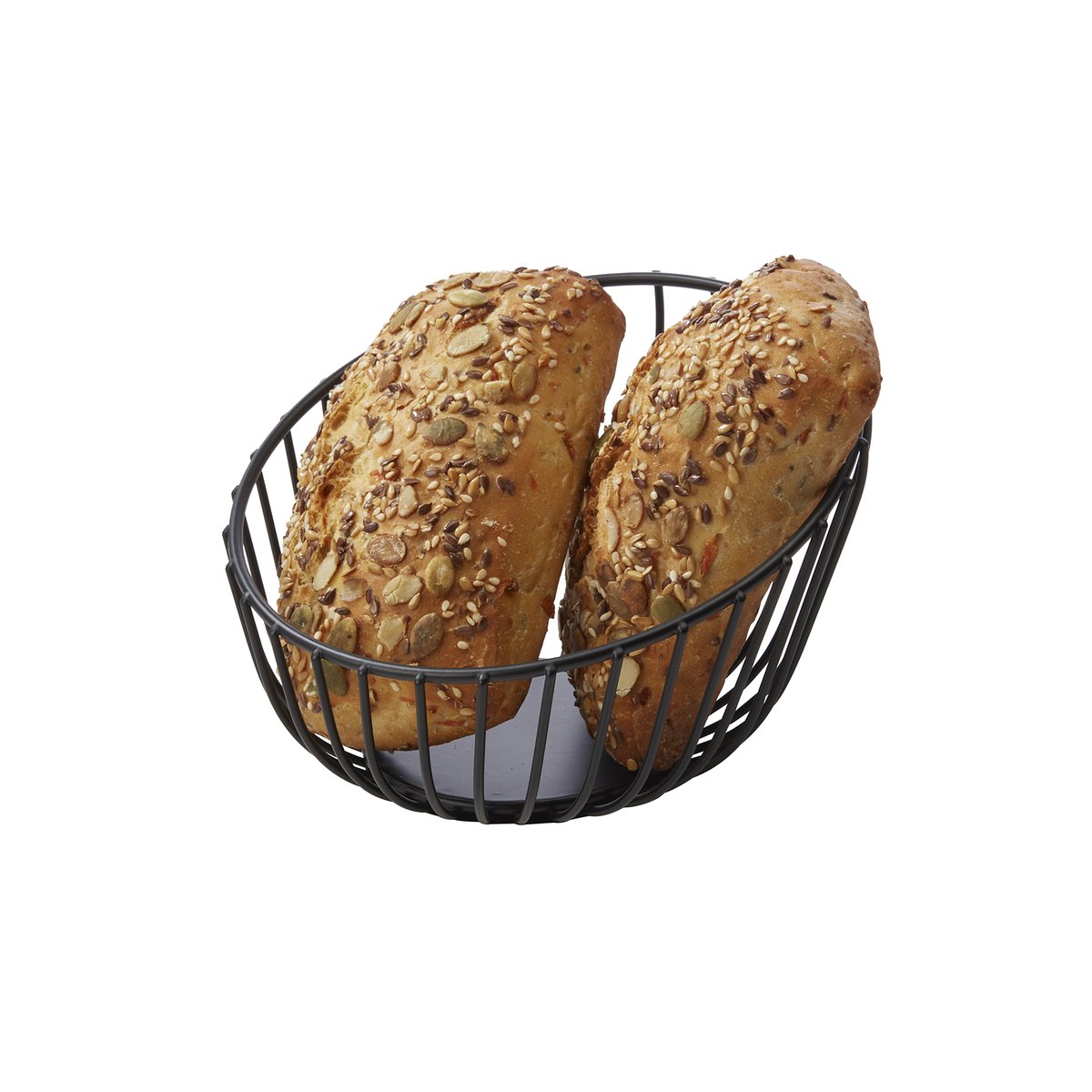 Buffetkorb, Ø 16 cm, Höhe 9,5 cm, schwarz pulverbeschichtet, Metall
