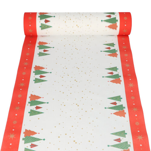 180 Tischläufer, stoffähnlich, Airlaid 24 m x 40 cm "Plain Christmas Trees"