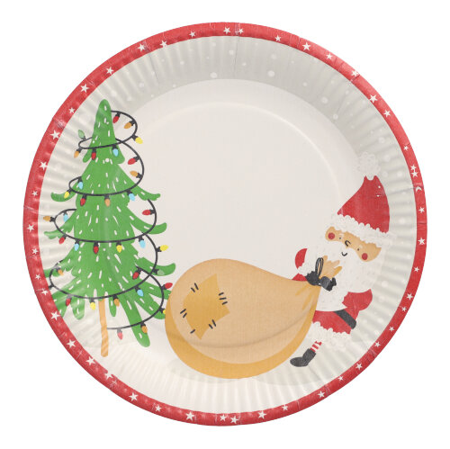 12000 Teller, Pappe rund Ø 23 cm "Lutins de Noel"