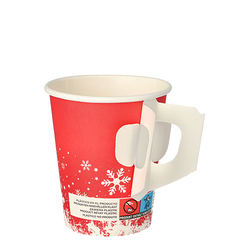 12000 Trinkbecher mit Henkel, Pappe 0,2 l Ø 8 cm · 9,3 cm "Winter Time"